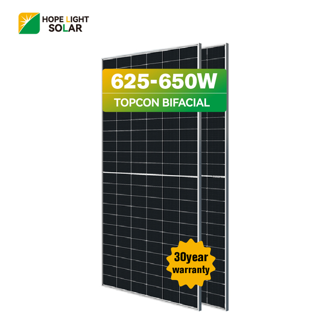 Roof Ground Mount Topcon N Type Mono Solar Panel 625W 630W 640W 650W PV Module High Efficiency
