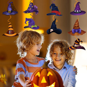 Vajilla y decoraciones para fiesta <span class=keywords><strong>de</strong></span> Halloween, etiqueta colgante en espiral, sombrero <span class=keywords><strong>de</strong></span> <span class=keywords><strong>bruja</strong></span> para ambiente festivo - Product Image 1