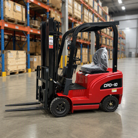 Chariot élévateur électrique compact 1 tonne à batterie plomb-acide, pneus pleins, mât bi-étages pour terrains accidentés et usage en entrepôt – Vente directe usine