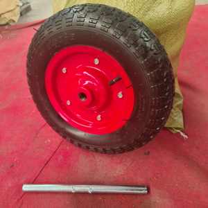 <span class=keywords><strong>Roue</strong></span> pneumatique en caoutchouc Maxtop 14 pouces 3.50-8 pour chariot à main avec axe long et trou de 20 mm pour la manutention des matériaux - Product Image 1