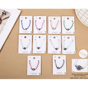 Bracciale con ancora in acciaio inossidabile, set da 12 pezzi, catena colorata con corda, gioielli da donna, idea regalo - Product Image 1