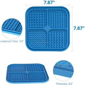 Wholesale pet products supplier square 20cm 7.88" Silicone Pet lick mats slow feeder dog licking mats