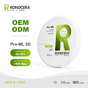 Bloc de zircone multicouche Rondcera CE MDR Pro-ML 5D pour CAD/CAM, système ouvert, 98 mm, pour laboratoire technique dentaire - Product Image 3