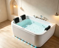 Baignoire à remous haut de gamme, hydrothérapie pour 2 personnes, accessoires complets pour maison de villégiature