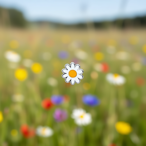 Boucles d'oreilles clous fleur blanche champagne en alliage de zinc, bijoux fantaisie unisexes mignons - Product Image 2