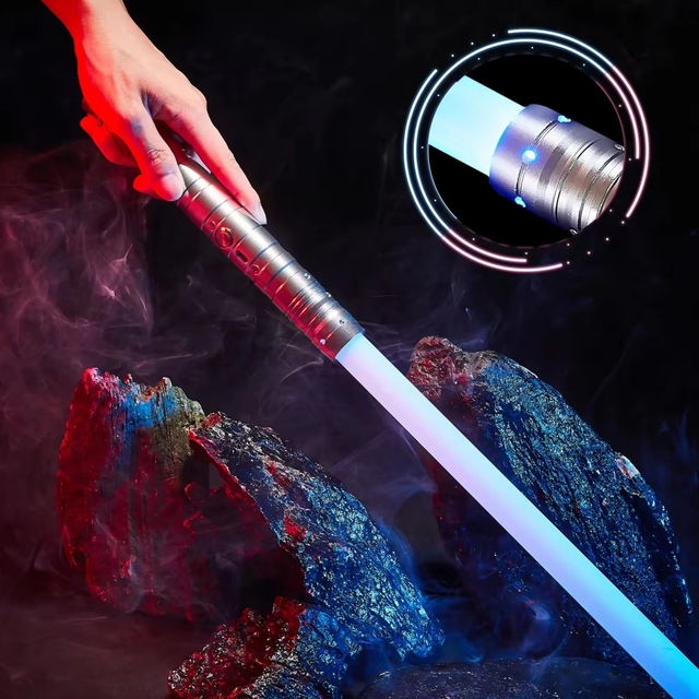 ZLang 1pc 7 Colors Metal Light up Sword FX Sound RGB Lightsaber Rechargeable Sword for Adult Kids