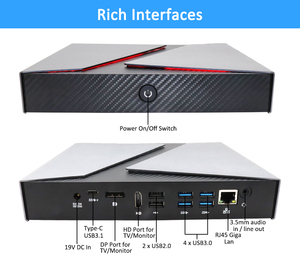 N-VIDIA GeForce GTX 1650 4GB GDDR6 Core I7-9750H I9-9880H Chơi Game Mini PC 64GB DDR4 Thắng 10 Pro 2TB M.2 NVME Máy Tính Để Bàn Máy Tính - Product Image 5