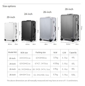 Siêu lớn du lịch nhôm magiê khung + PC bề mặt 20inch mang theo hành lý 24inch TSA kết hợp khóa xe đẩy trường hợp - Product Image 5