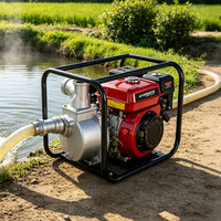 Pompe à eau à essence 2 pouces 6,5 CV 4 temps, démarrage par lanceur, pompe à eau à essence pour l'irrigation et le drainage agricoles