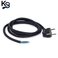 Kabel Adaptor KESHI Berinti Tembaga Padat Rendah Kehilangan Daya, Berisolasi PVC, Model Eropa, Sambungan Langsung, 220V