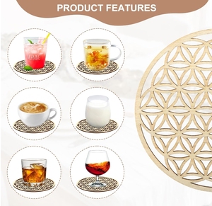 Dernier design de l'usine : Sous-verres en bois, sculptures en bois naturel, sous-verres promotionnels en bois - Product Image 4