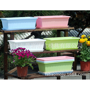 Maceta rectangular de plástico de 43.5 cm x 20 cm x 14 cm para plantar vegetales en el balcón - Product Image 5