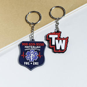 Boce logotipo personalizado 2D 3D cosido OEM plástico llaveros moda PVC dibujos animados suave promocional mosquetones color personalizado - Product Image 4