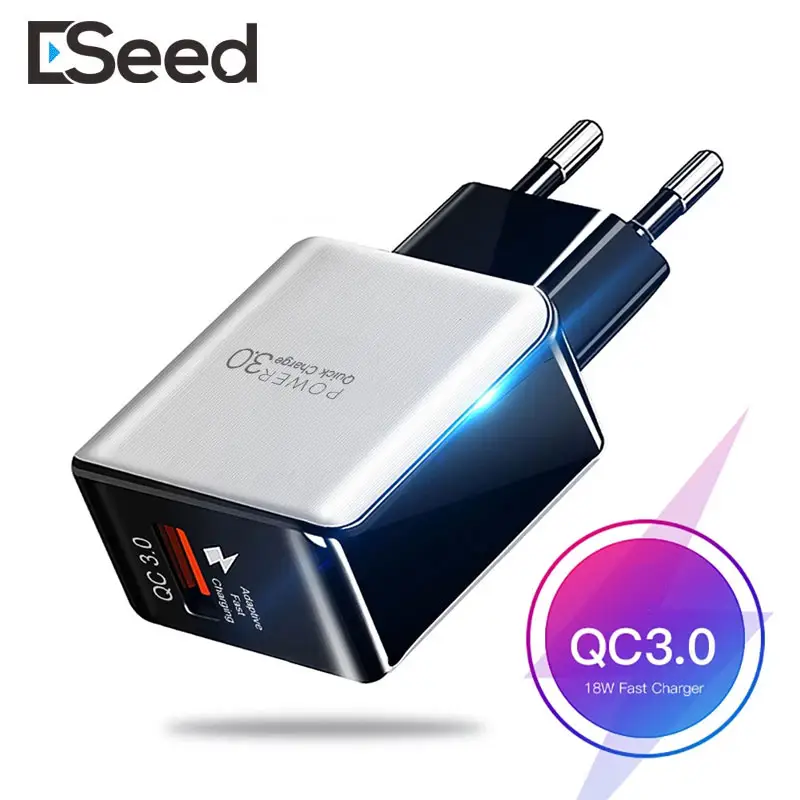 Rock — chargeur rapide 18W Qc 3.0 pour téléphone portable, adaptateur USB prise ue US, Charge rapide, pour iPhone Samsung Xiaomi
