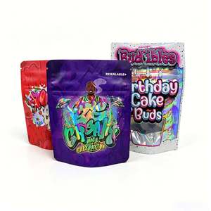 Multi Designs Holographic Mylar <b>Bags</b> 3.5g 7g Child Resistant Zipper Smell Proof No Plate Fee for Food - Product Image 3