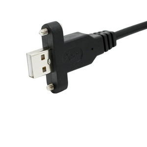 Cable de Extensión USB 2.0 Macho con Orificio para Tornillo y Hembra con Soporte de Panel, USB con Orejeta - Product Image 1