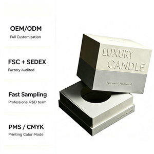 Boîte à bougies rigide avec couvercle et base personnalisés avec logo OEM et gaufrage - Solution d'emballage en carton durable pour les marques de parfums - Product Image 2