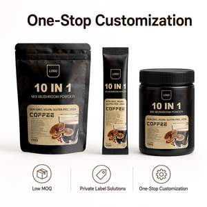 AMULYN Caffè Nero Istantaneo Dimagrante 10 in 1 con Ganoderma Reishi, Gusto Zucchero, in Confezione Sacchetto, Etichetta Privata - Product Image 6