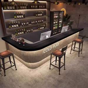 طاولة استقبال (كاونتر) بتصميم صناعي صديقة للبيئة ومقاومة للماء للمطاعم والمقاهي والحانات، منضدة خشبية للملاهي الليلية والمتاجر - Product Image 4