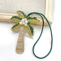 PH162 Appliques en tissu 3D personnalisées avec strass, patchs faits à la main, patch palmier perlé pour vêtement