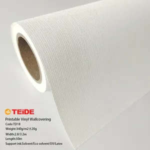 Pvc Vinyl Wallpaper Twill Texture Pvc Foam Coating Wallpaper Rolls Fit For Latex/ Uv/ Eco-solvent Printing