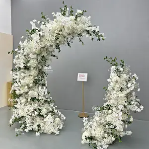 Blanco Phalaenopsis Rose venta al por mayor arcos arreglo de flores boda Luna flor arco telón de fondo para la decoración del evento de la boda
