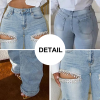 Jean en denim déchiré et délavé pour femme, style hip-hop, coupe ample, taille basse, streetwear, coupe boyfriend, printemps-été