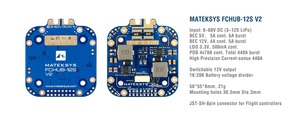 MATEKSYS FCHUB-12S V2 PDB 3-12S LiPo 440A Capteur de courant double BEC 5V 12V commutable pour drone FPV de grande taille XCLASS - Product Image 2