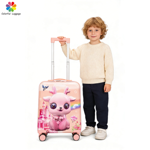 <span class=keywords><strong>Maleta</strong></span> de Viaje Infantil con Diseño de Ciervo Rosa - <span class=keywords><strong>Maleta</strong></span> Rígida de Dibujos Animados con Ruedas Suaves para Viajes de Niños - Product Image 2