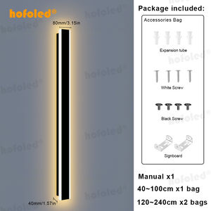 Hofoled 110V 220V モダン屋外用リニアストリップウォールランプ 3000K 暖白色 ガーデンライト ロングLEDウォールライト - Product Image 6