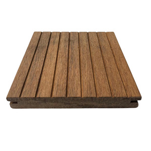 Planche de terrasse en bambou 30x30 cm, dalles emboîtables, imperméables, revêtement de sol extérieur, design rustique - Product Image 1