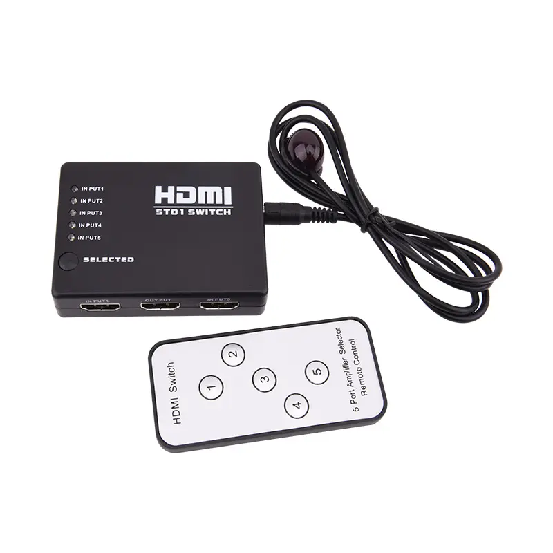 HDMI Switcher HDMI Video Switcher 5 in 1 heraus Converter Box Support 1080P HDTV Full HD