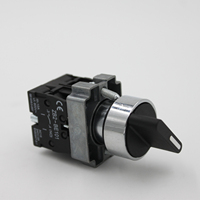 Saklar Tombol Tekan Berkualitas Tinggi 22mm 220V 230V XB2-BD33 dengan Kontak 2NO Saklar Pemilih 3 Posisi