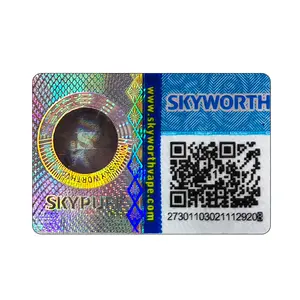 2024 novas etiquetas de embalagem anti-falsificação adesivos com logotipo de 3 canais holograma de segurança personalizado adesivo código QR