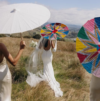 Parapluie décoratif personnalisé en forme de panier tressé traditionnel érythréen et éthiopien, design abordable, avec logo au choix, idéal pour la décoration de mariage