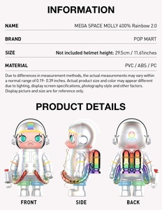 POPMART MEGA SPACE <span class=keywords><strong>MOLLY</strong></span> 400% Rainbow 2.0 Figurines d'action d'anime authentiques, boîte mystère à collectionner, décoration de maison, cadeau - Product Image 6