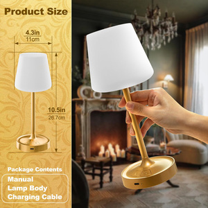 Lampe de table portable étanche sans fil, lumière de douche rechargeable à luminosité réglable, lampe de table extérieure à bouton mécanique - Product Image 4