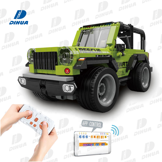 Plastic Build Block Toy for Kid RC Car Building Kit 360PCS Dual Mode Remote Control Offroad Car Programable Building Toy