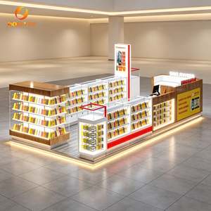 Chiosco Personalizzato per Telefoni <span class=keywords><strong>Cellulari</strong></span> con Finitura Effetto Legno, Stand Espositivo in Vetro per Accessori e Riparazioni - Product Image 1