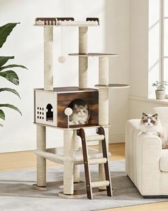 Multi-Layer Waterproof Wood Storage Tower Spacious Condo <b>Hammock</b> Soft Perch Sisal Plush Fabric-Indoor Pet Use All - Product Image 3