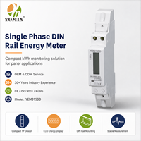 Meter Energi kWh 230V Pabrik Tipe YEM015SD Satu Fasa 30A 35mm Standar DIN Rail Active Net Metering dengan Counter