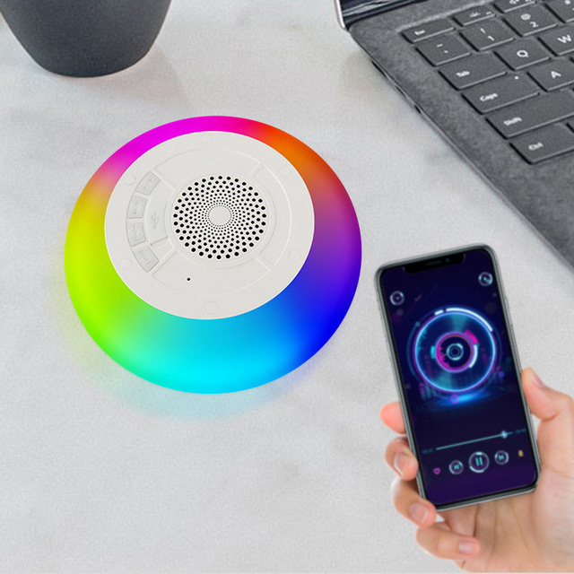 New Speaker with Colorful Atmosphere Waterproof Floating Light Compact and Portable Rechargeable RGB Night Light
