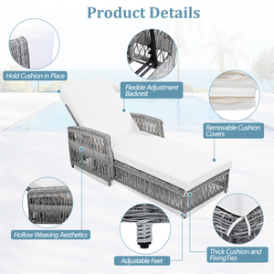 Sillón Reclinable Moderno y Portátil para Exteriores, de Mimbre, con Cojines Extraíbles, Resistente a la Intemperie, para Jardín - Product Image 6