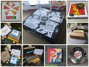 Boîtes à pizza hexagonales brunes imprimées de logo personnalisé recyclé bon marché - Product Image 2