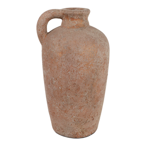 Vaso in terracotta con manico curvo per decorazioni per la casa, pezzo d'arredo moderno - Product Image 1
