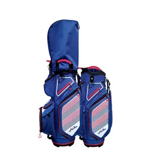 2020 yeni stil özel taşınabilir mavi su geçirmez ışık 14 bölücü golf çantası