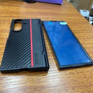 POLO Business Style PU Etui en cuir pour Fold 7 avec texture en fibre de carbone et design de protection de charnière centrale - Product Image 3