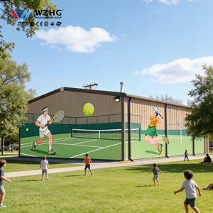 Structure en acier pour arène multisports, toit en panneaux sandwich isolés, préfabriqué standard, étanche, durée de vie de 50 ans, résistance au vent de 200 km/h - Product Image 1