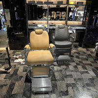 Fauteuil de coiffure moderne en cuir synthétique, style rétro, luxe, robuste, avec pompe hydraulique