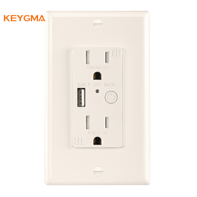 US Standard Outlet USB Charging Tuya Smart Wall Socket Electrical Switch with Smart Life App Connectivity Wifi Wall Socket